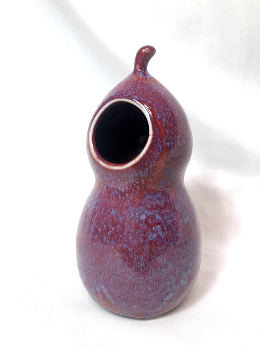 Japanese single bud vase - funky purple gourd