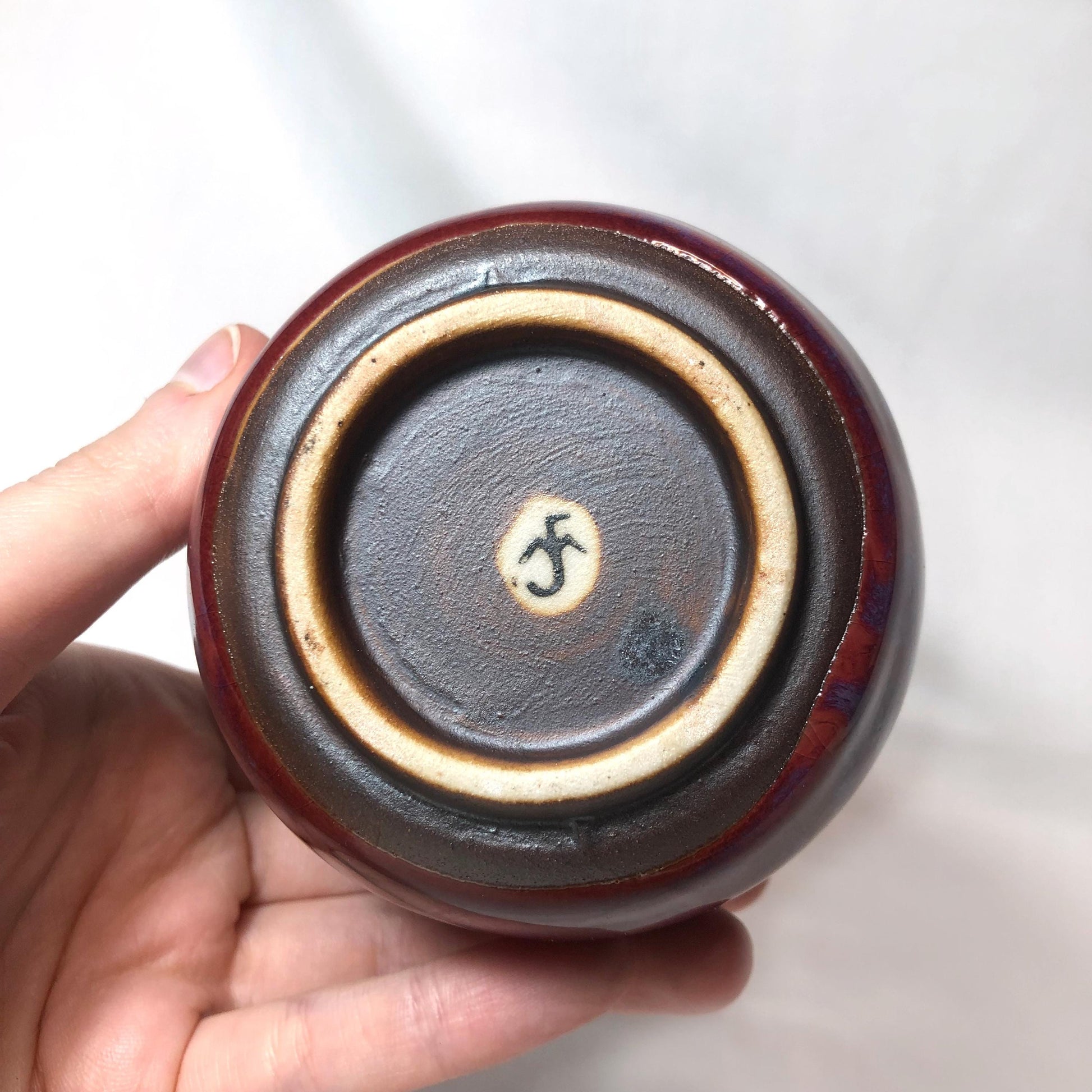 Japanese single bud vase - funky purple gourd