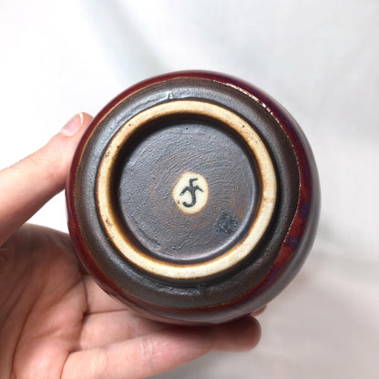 Japanese single bud vase - funky purple gourd