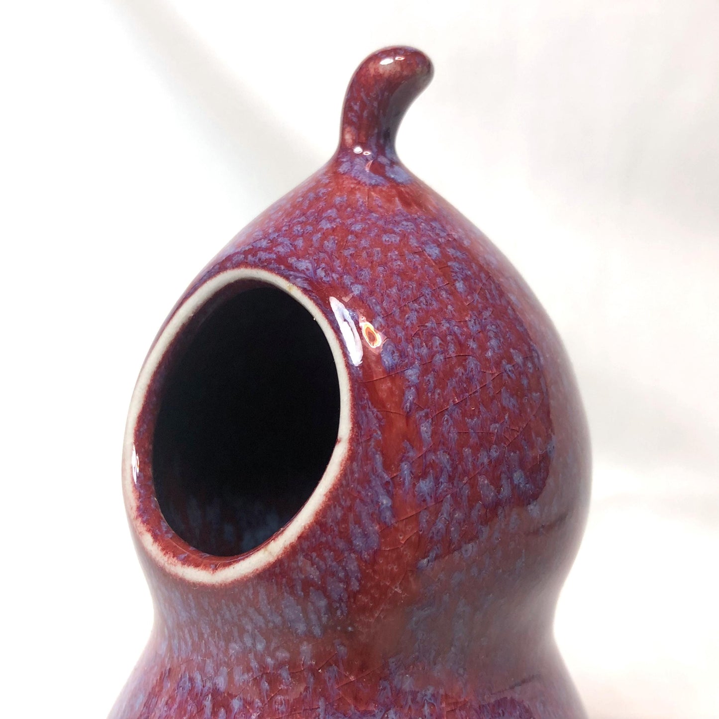 Japanese single bud vase - funky purple gourd