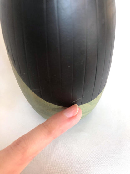 Cute wooden kokeshi doll with delicate flowers pattern by Usaburo