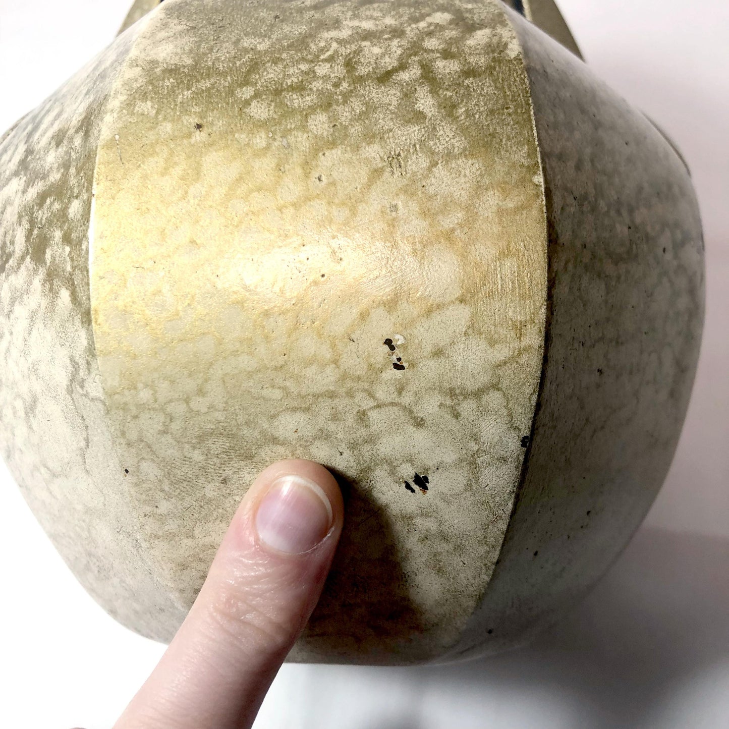 Vintage Japanese iron cast statuette - golden daruma