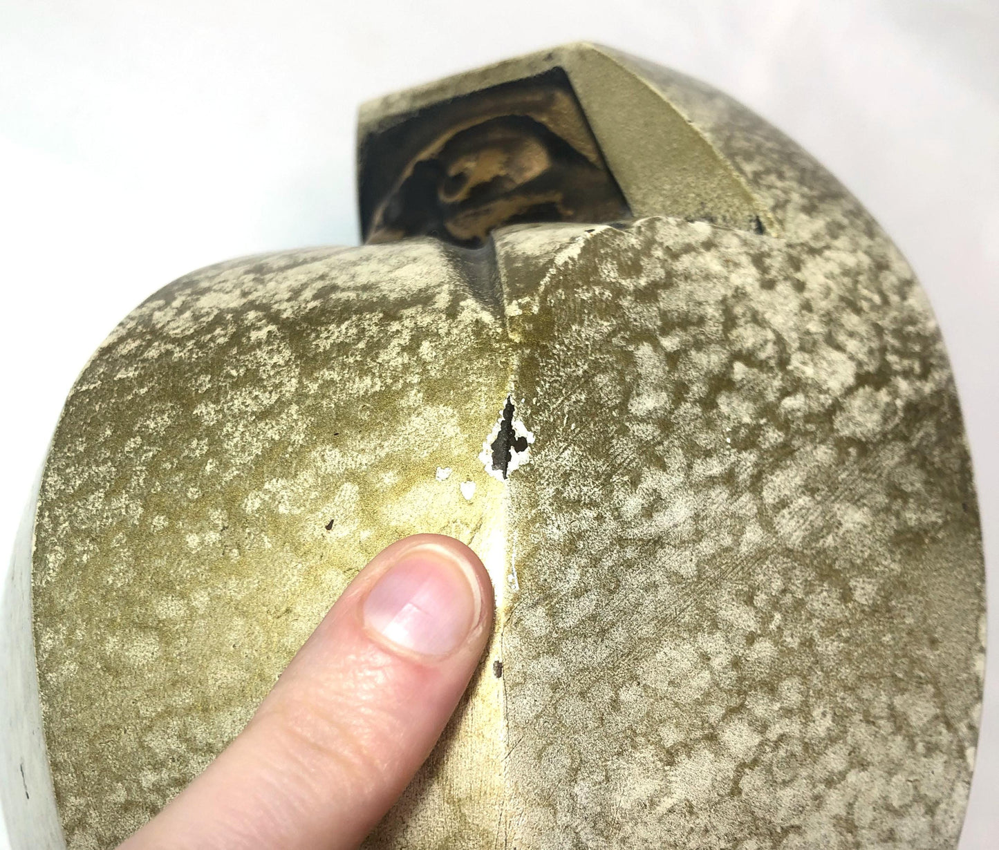 Vintage Japanese iron cast statuette - golden daruma