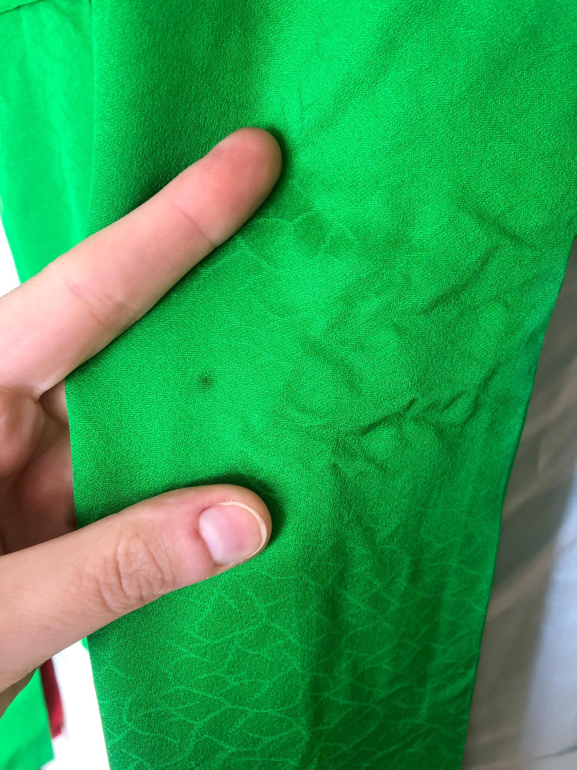 Colorful uchikake - Japanese wedding cover / hikizuri - stage costume - highlighter green with rainbow birds and flowers