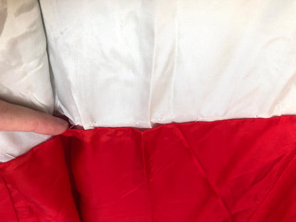 Colorful uchikake - Japanese wedding cover / hikizuri - stage costume - vivid blue with white cranes among flowers