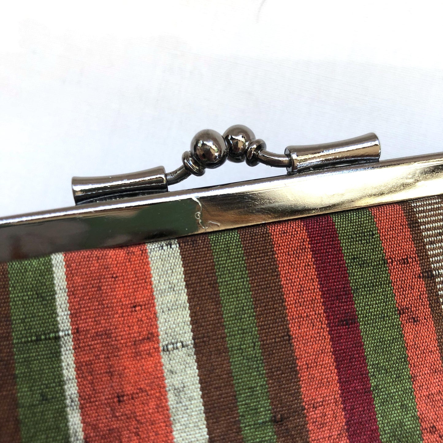 Elegant Japanese wallet - striped silk Chichibu ori