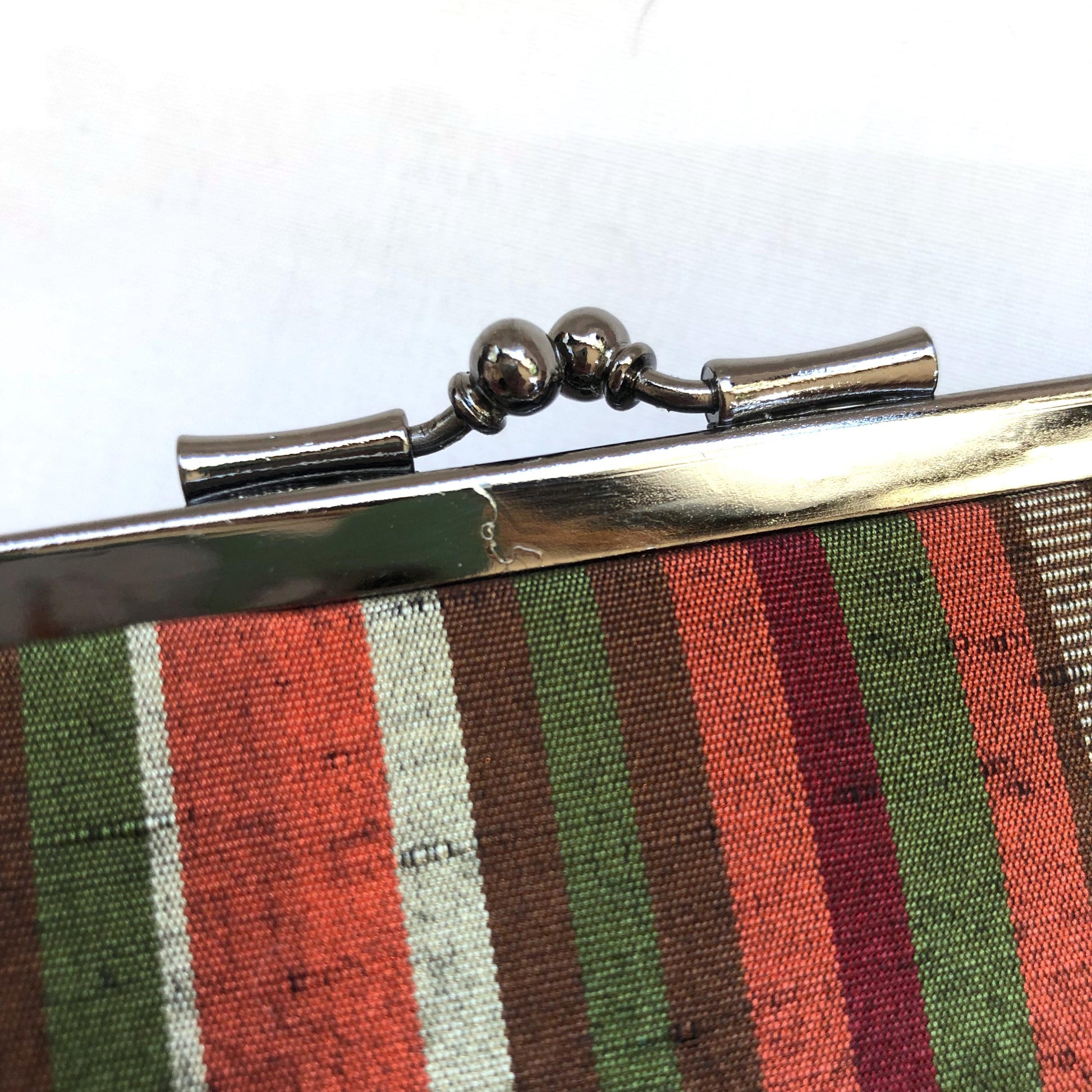 Elegant Japanese wallet - striped silk Chichibu ori