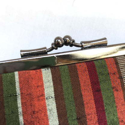 Elegant Japanese wallet - striped silk Chichibu ori