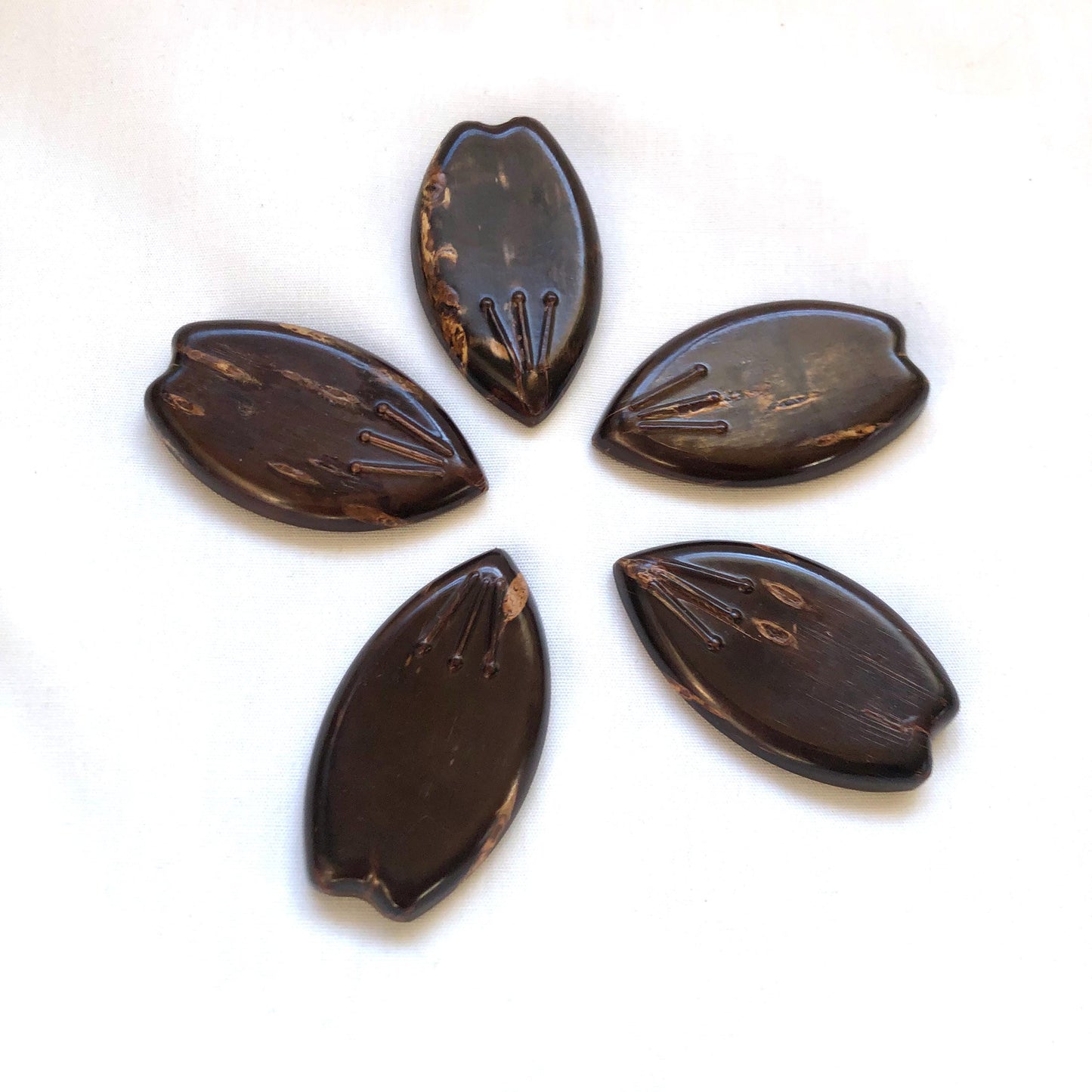 Japanese hashioki - chopstick rests - sakura petals made of sakura bark