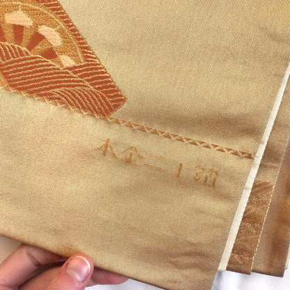Festive fukuro obi - real gold and silk brocade