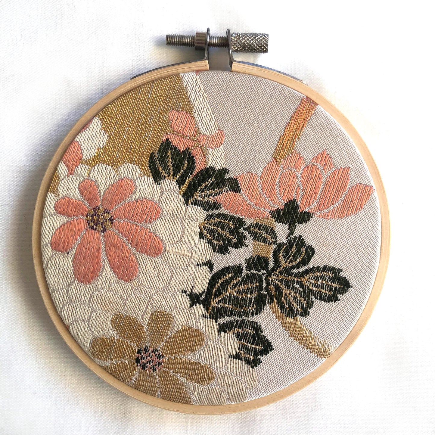 Vintage obi wall hanging - tondo 10cm