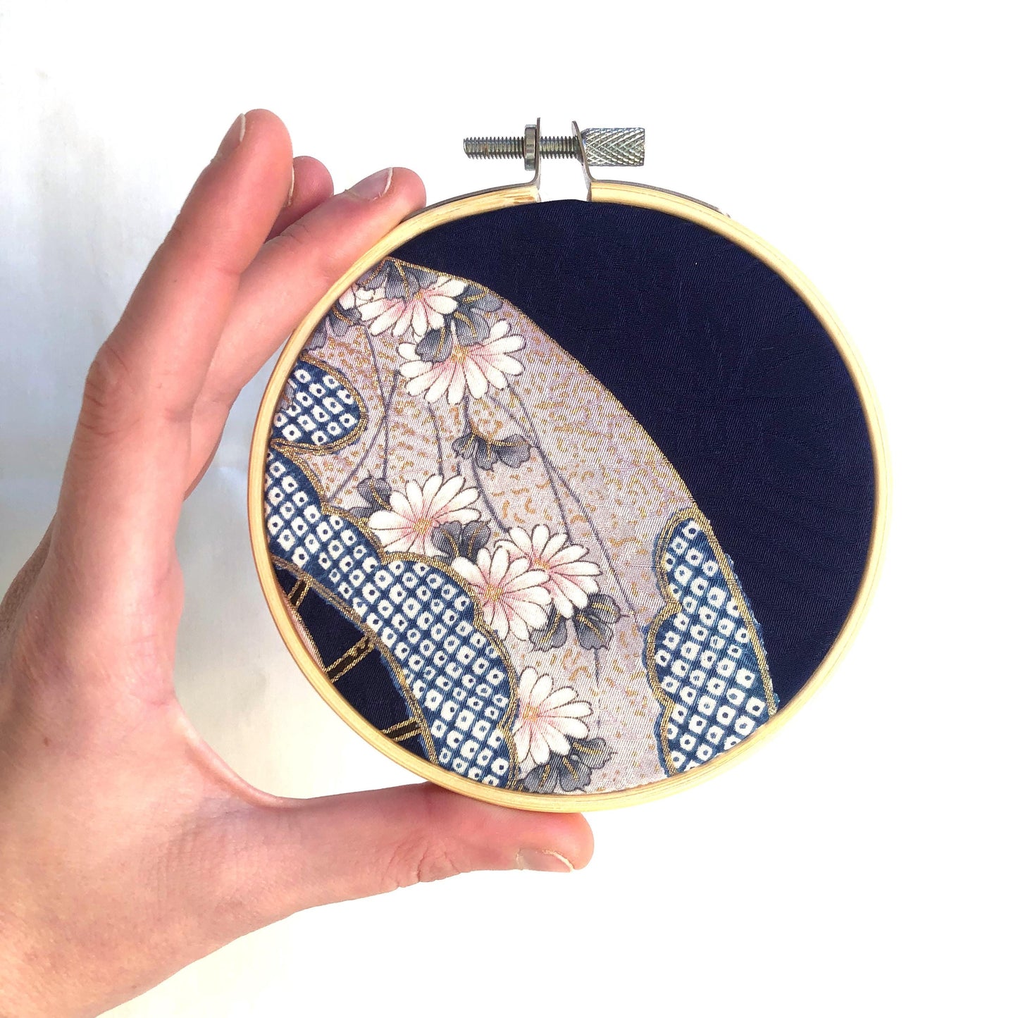 Vintage kimono wall hanging - tondo 10cm