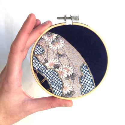 Vintage kimono wall hanging - tondo 10cm