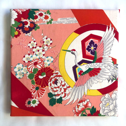 Vintage silk kimono wall hangings - square (series 1)