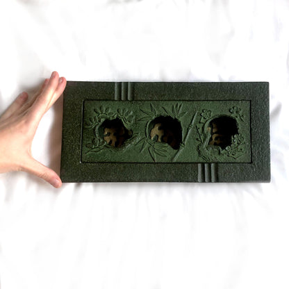 Big Japanese iron cast ashtray - three friends of winter