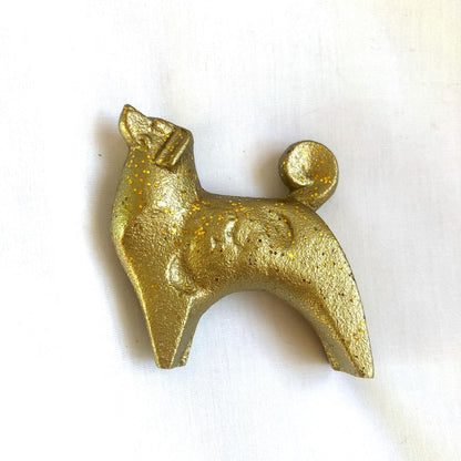 Miniature iron cast paperweight - golden zodiac animals