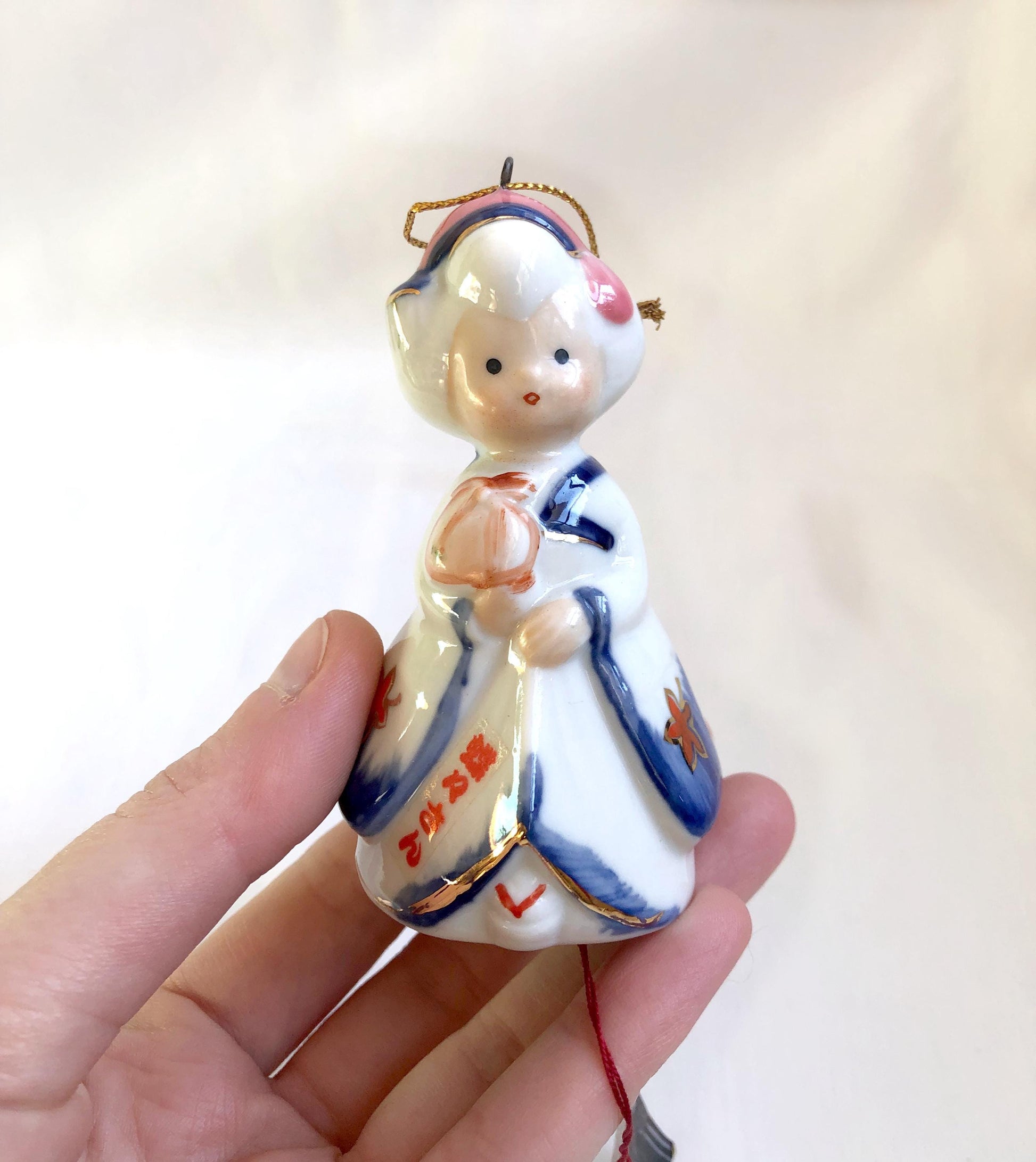 Showa retro porcelain wind chime - maiko from Nagasaki