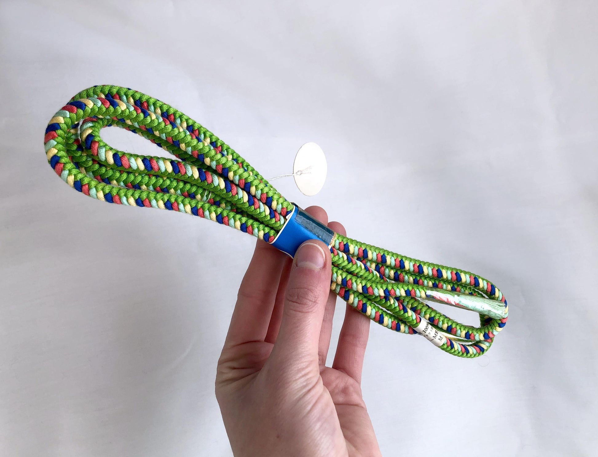 Vivid green silk obijime - thin belt with tassels