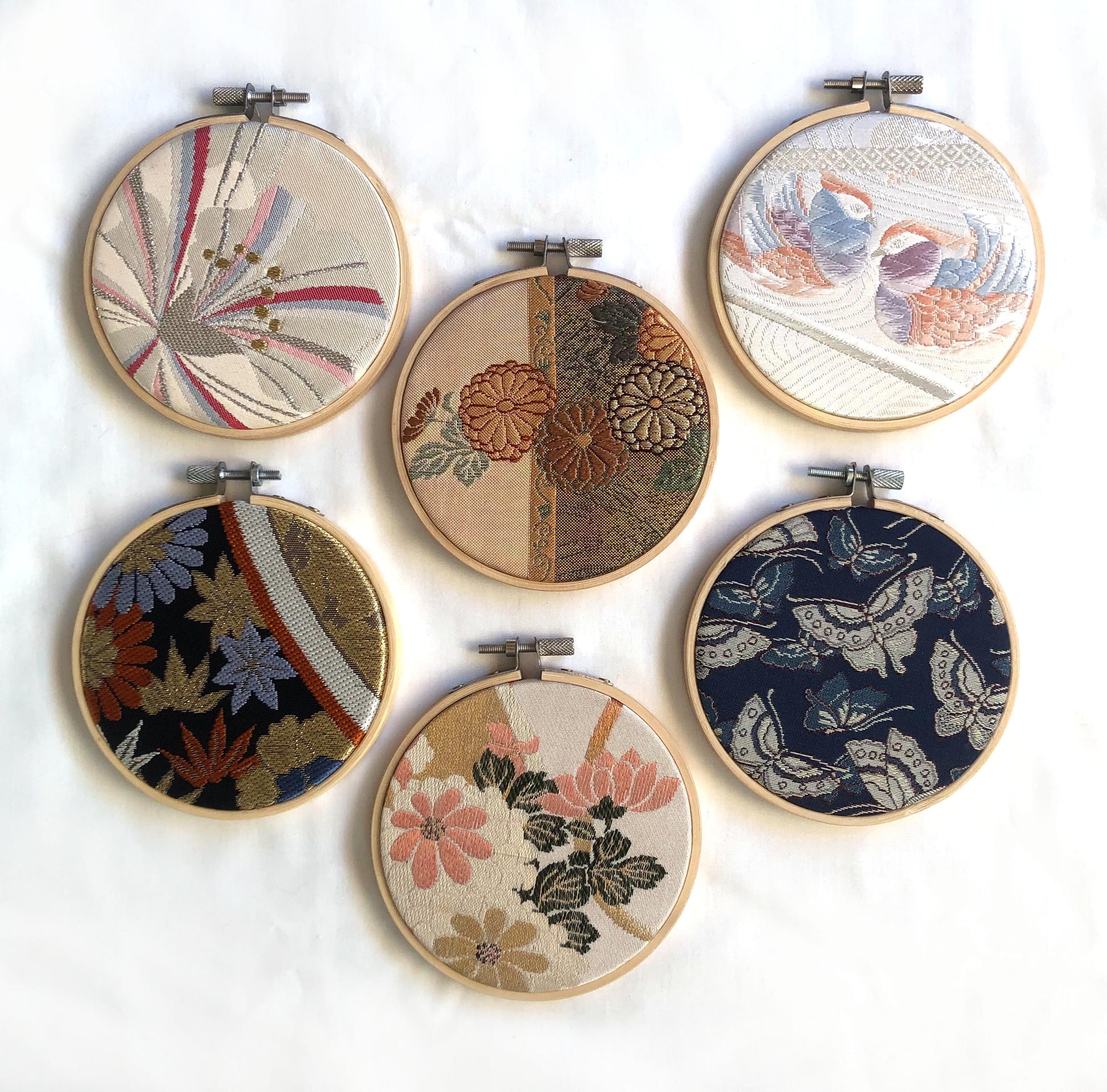 Vintage obi wall hanging - tondo 10cm