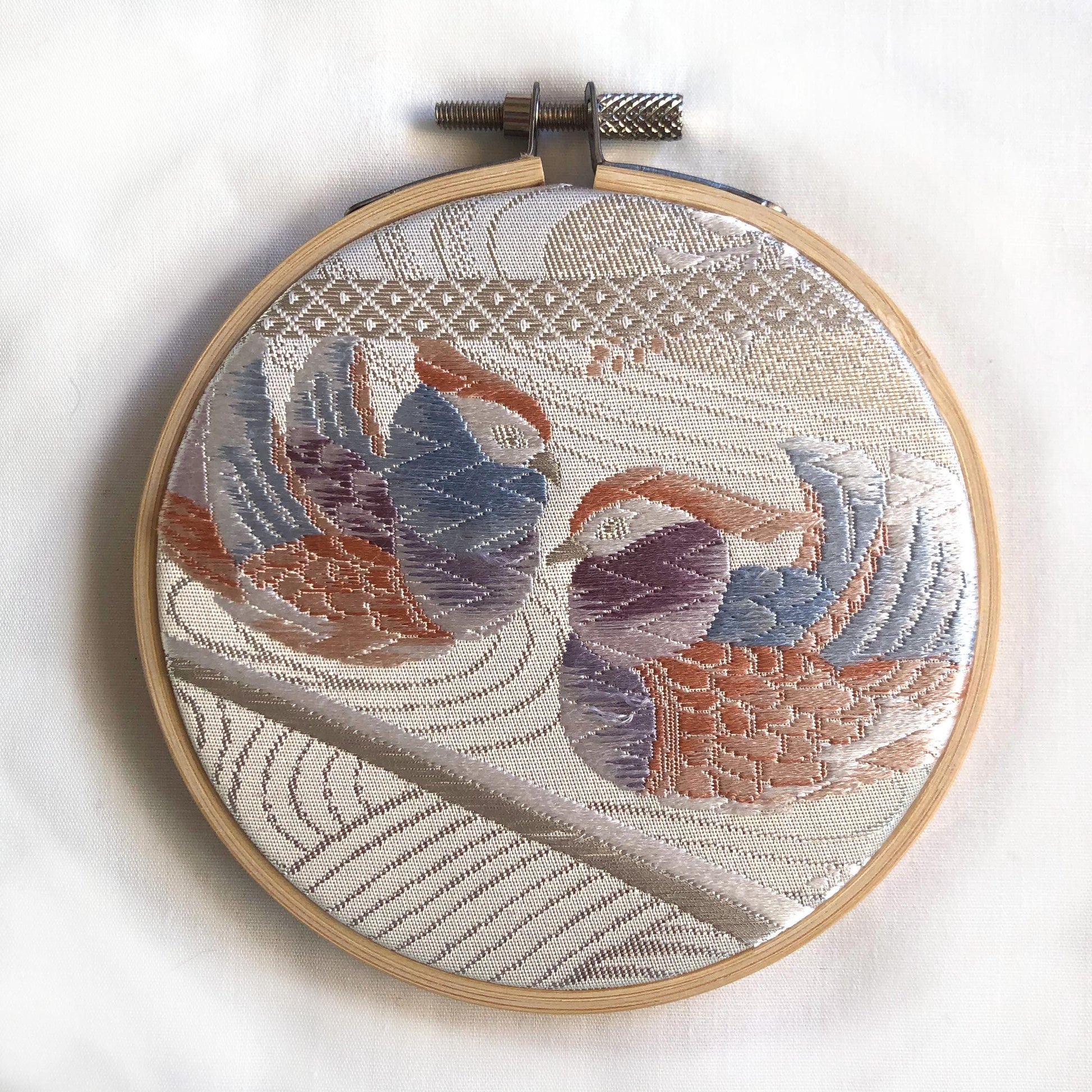 Vintage obi wall hanging - tondo 10cm