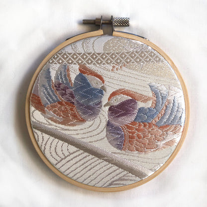 Vintage obi wall hanging - tondo 10cm