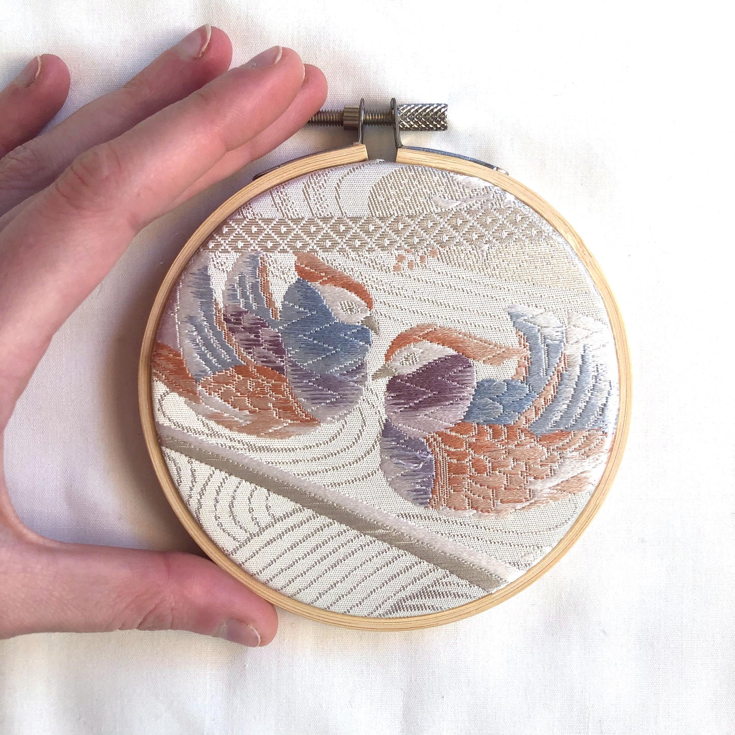 Vintage obi wall hanging - tondo 10cm