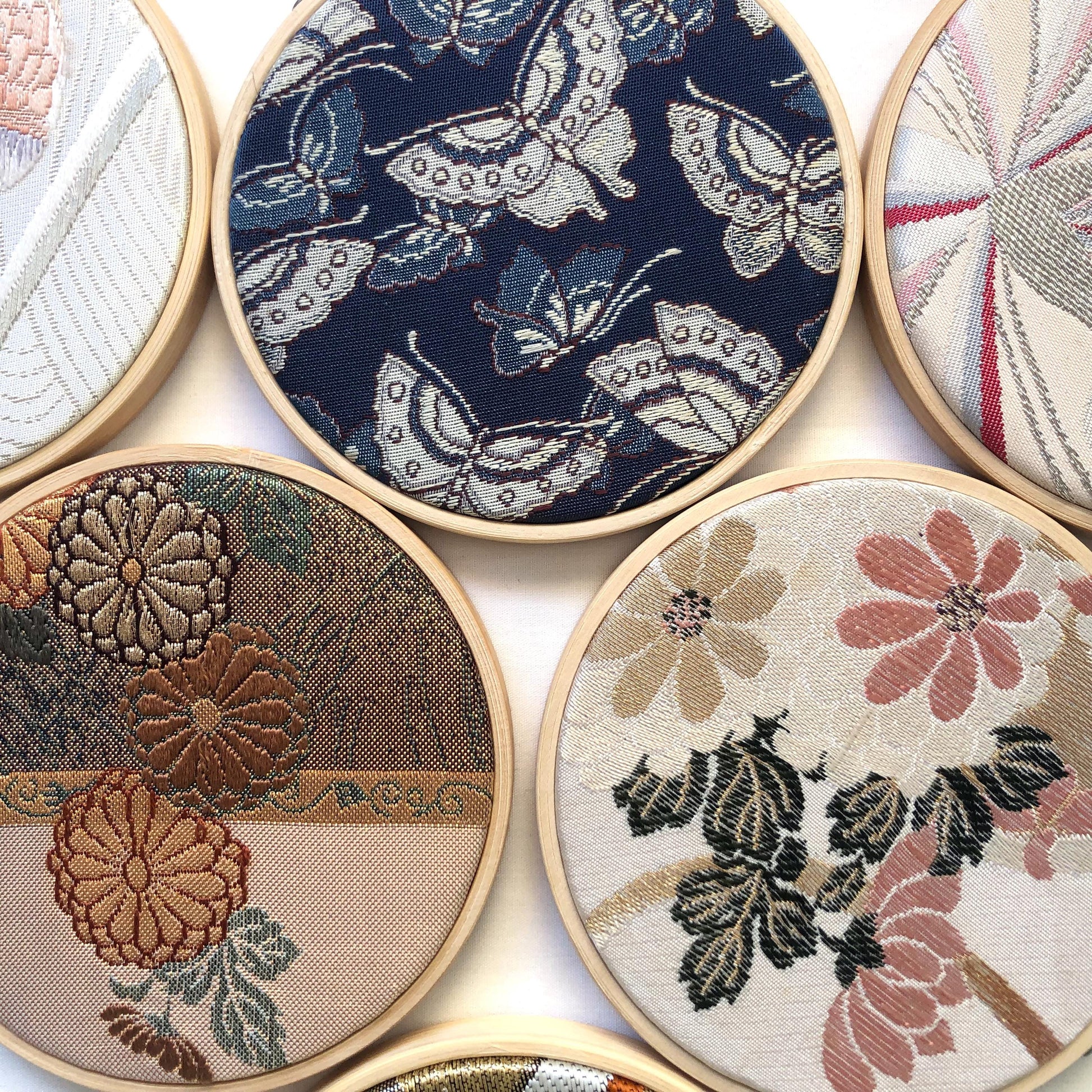 Vintage obi wall hanging - tondo 10cm