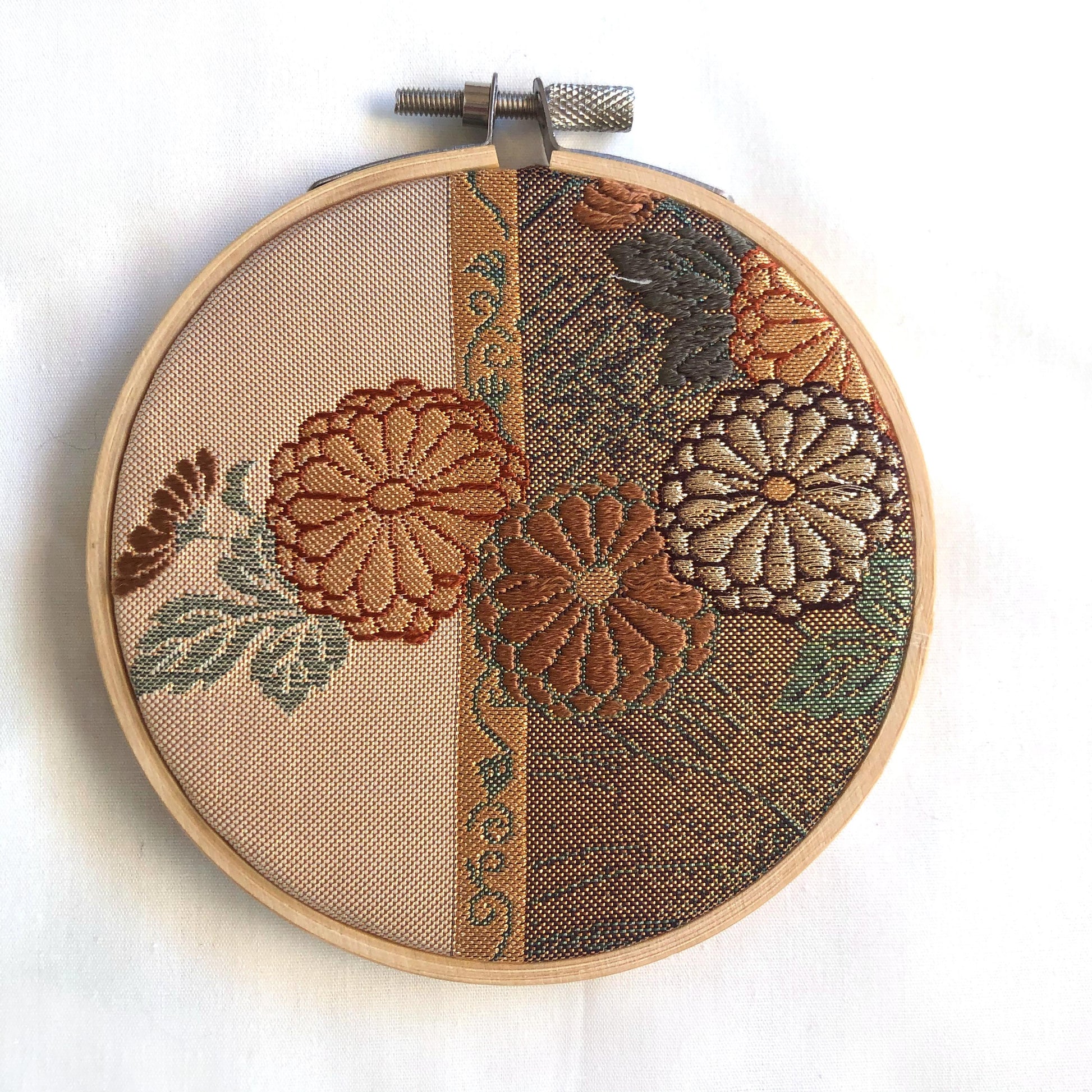 Vintage obi wall hanging - tondo 10cm