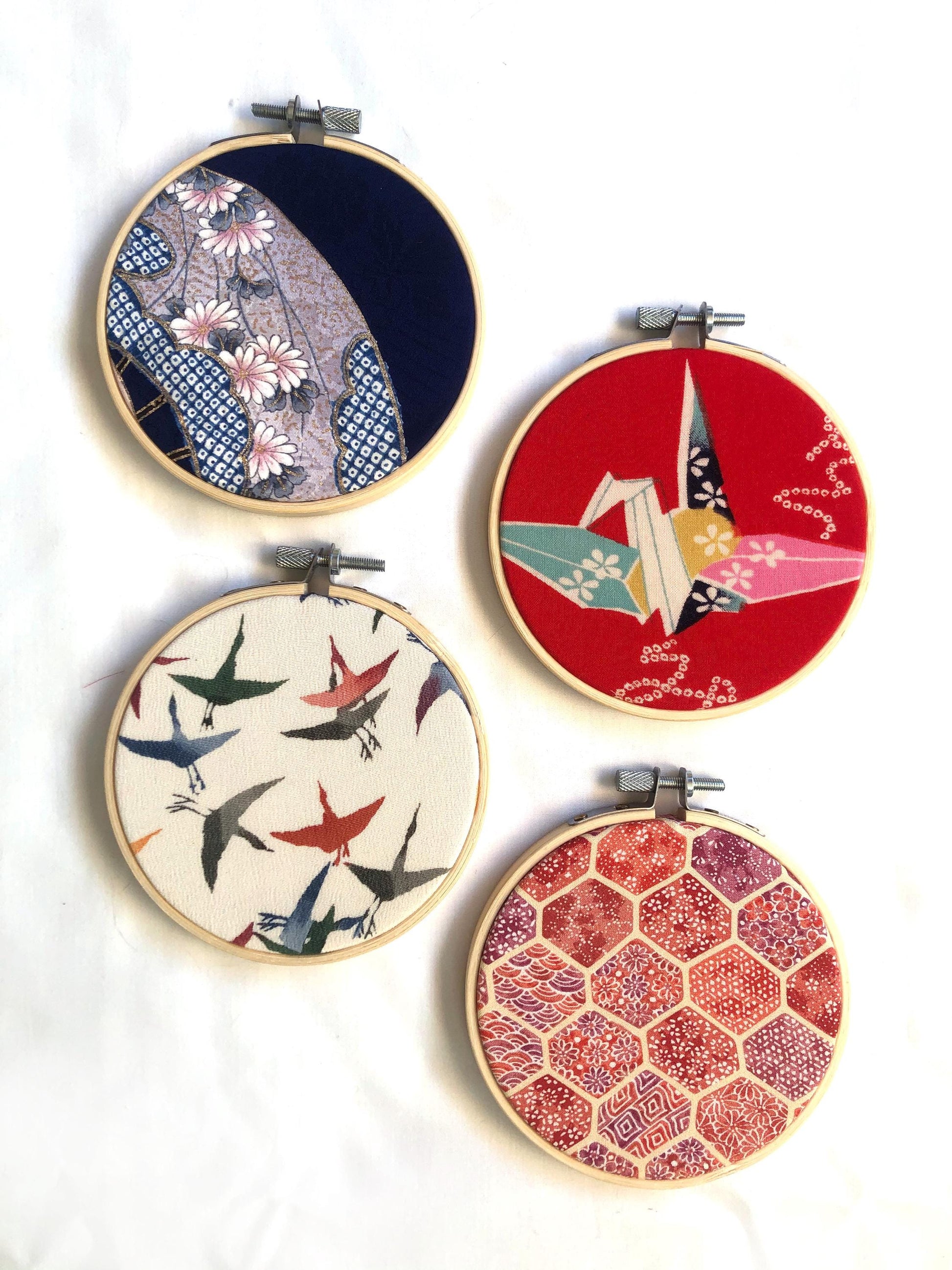 Vintage kimono wall hanging - tondo 10cm