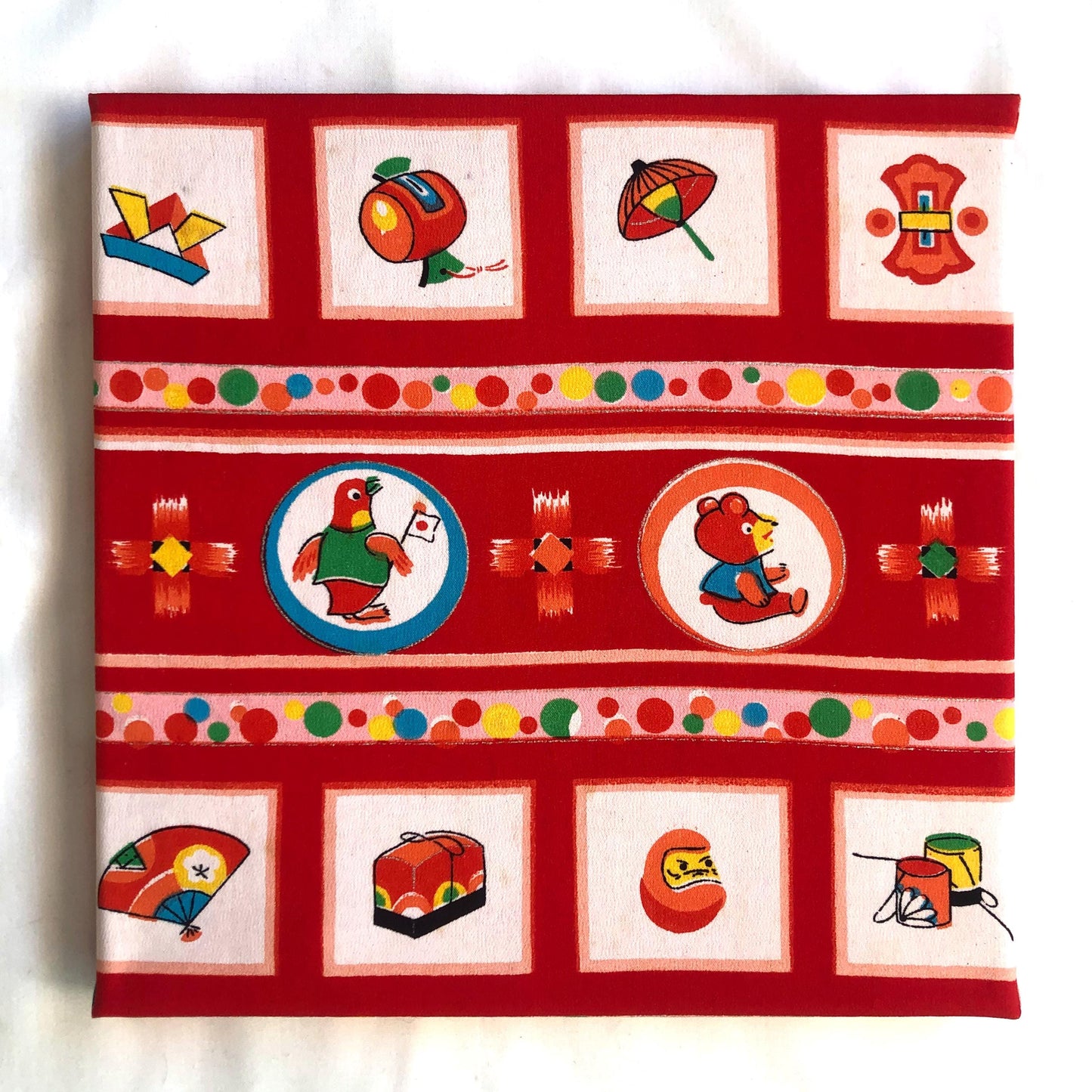 Vintage silk kimono wall hangings - square (series 1)