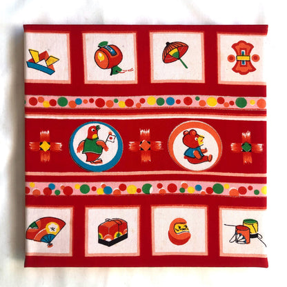 Vintage silk kimono wall hangings - square (series 1)