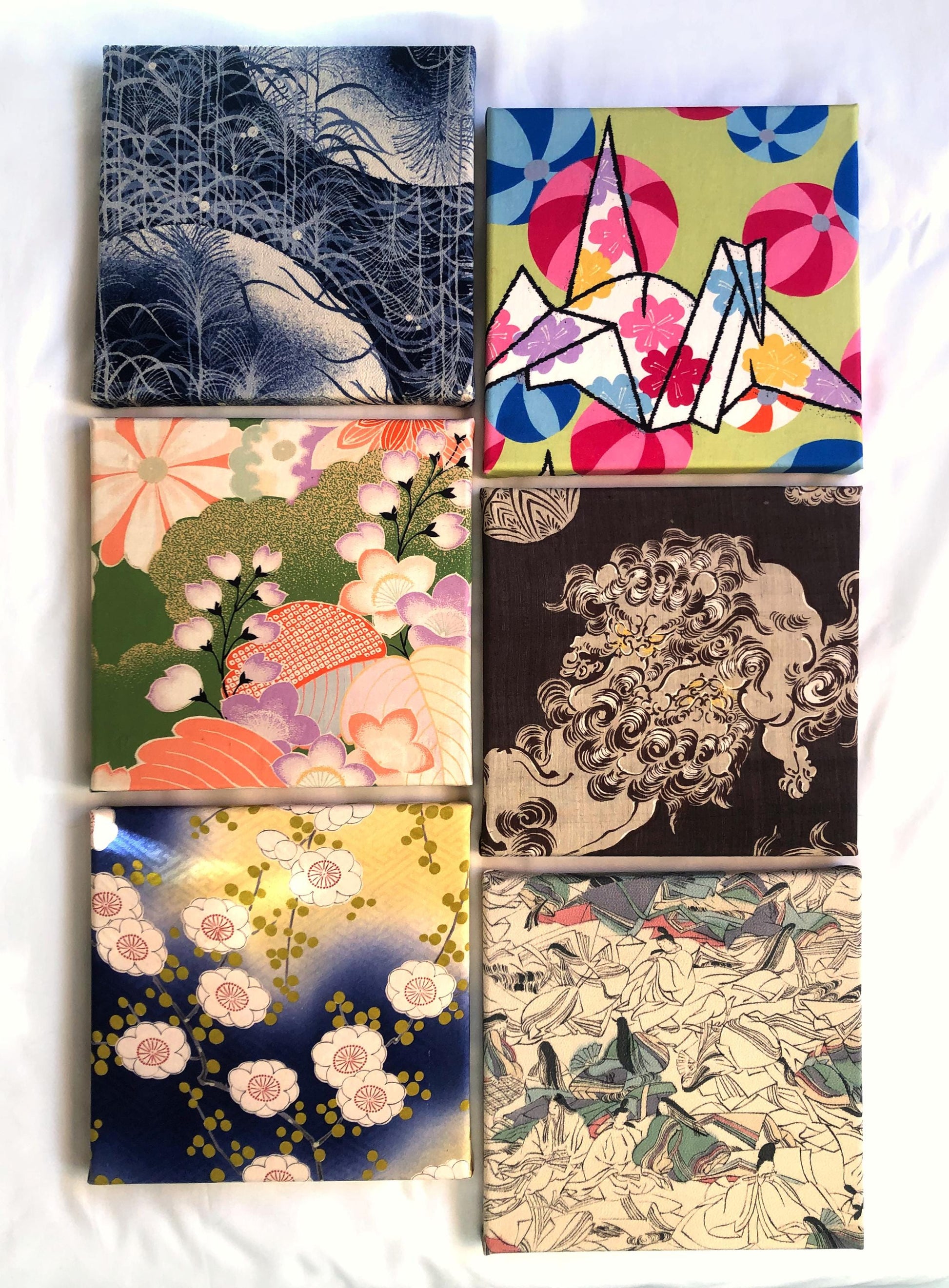 Vintage kimono wall hangings - square (series 2)