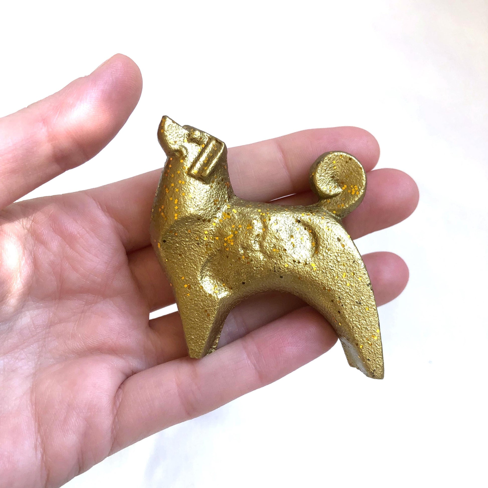 Miniature iron cast paperweight - golden zodiac animals