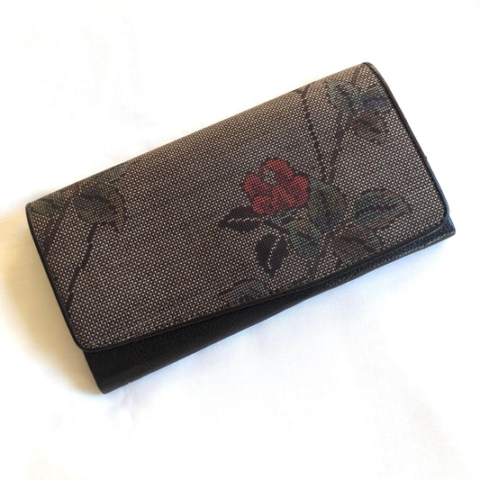 Elegant Japanese wallet - silk taffeta Ooshima tsumugi