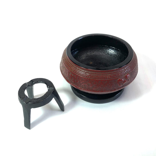 Miniature Japanese iron cast ash and ember holder - portable hearth