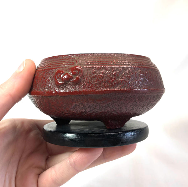 Miniature Japanese iron cast ash and ember holder - portable hearth