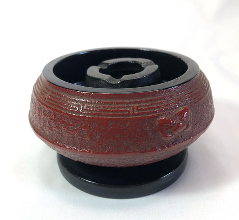 Miniature Japanese iron cast ash and ember holder - portable hearth