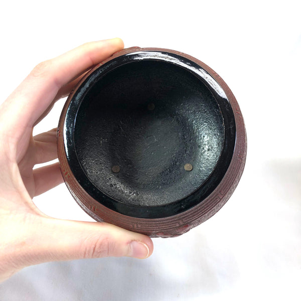 Miniature Japanese iron cast ash and ember holder - portable hearth