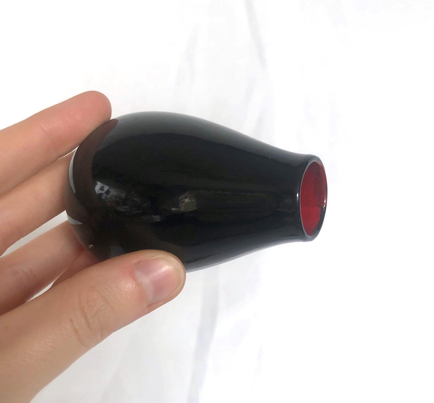 Japanese lacquer container - miniature eggplant