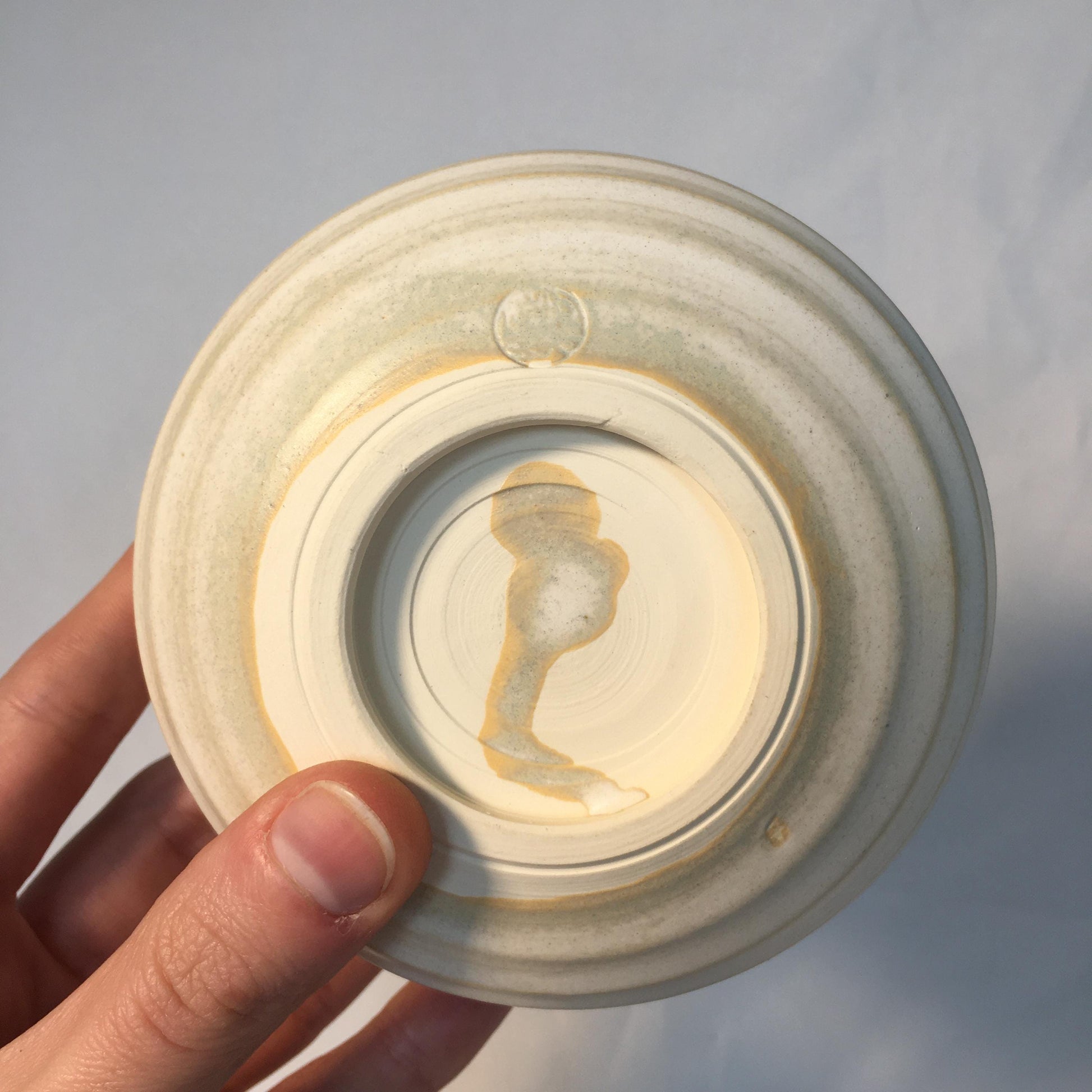 Small ceramic jar - kyomizuyaki ceramics - bamboo stalks