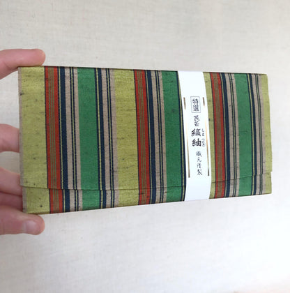 Vintage Japanese slim wallet - striped (different colors available)