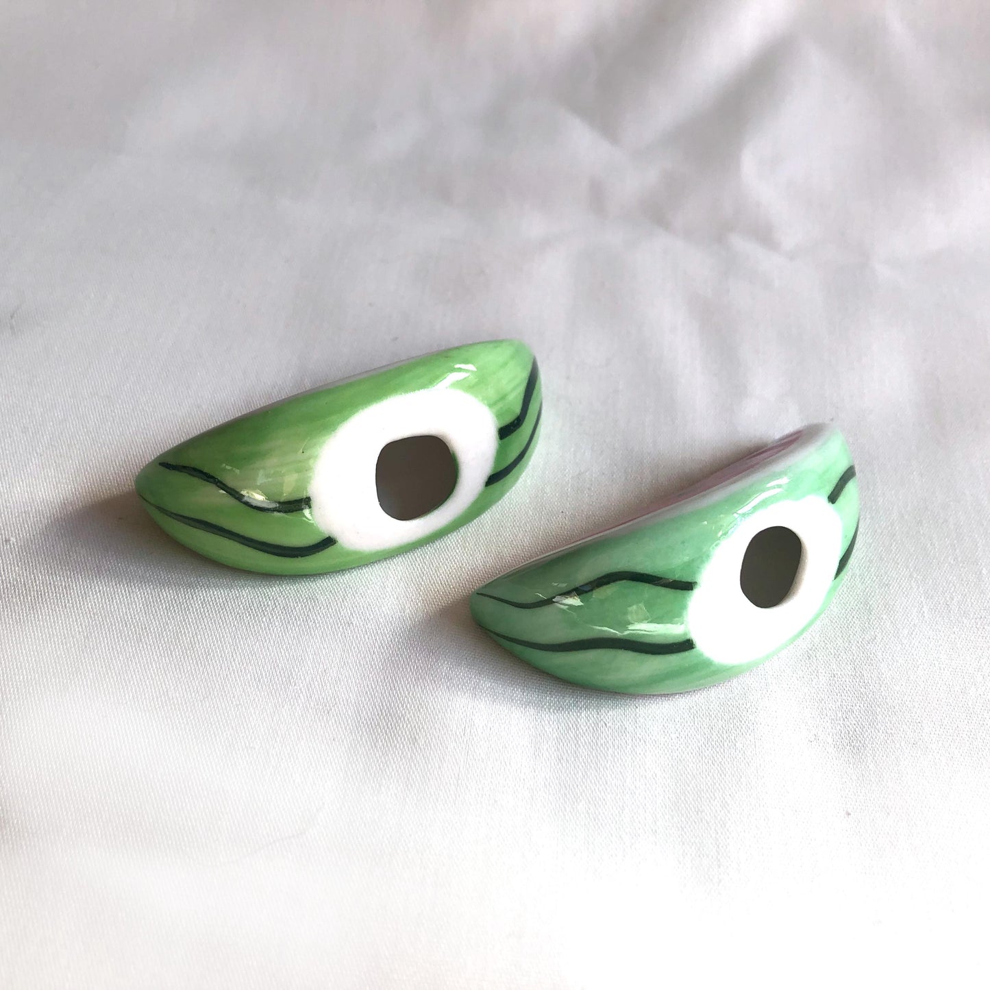 Cute ceramic hashioki - chopstick / cutlery rest - watermelon slices