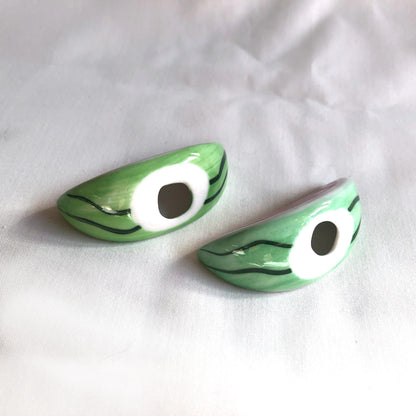 Cute ceramic hashioki - chopstick / cutlery rest - watermelon slices