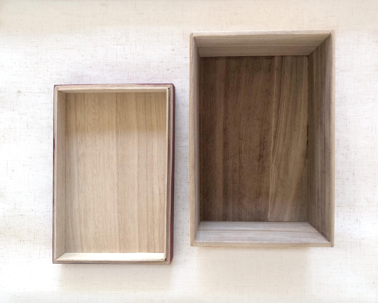 Japanese wooden box - kiri wood with fabric lid