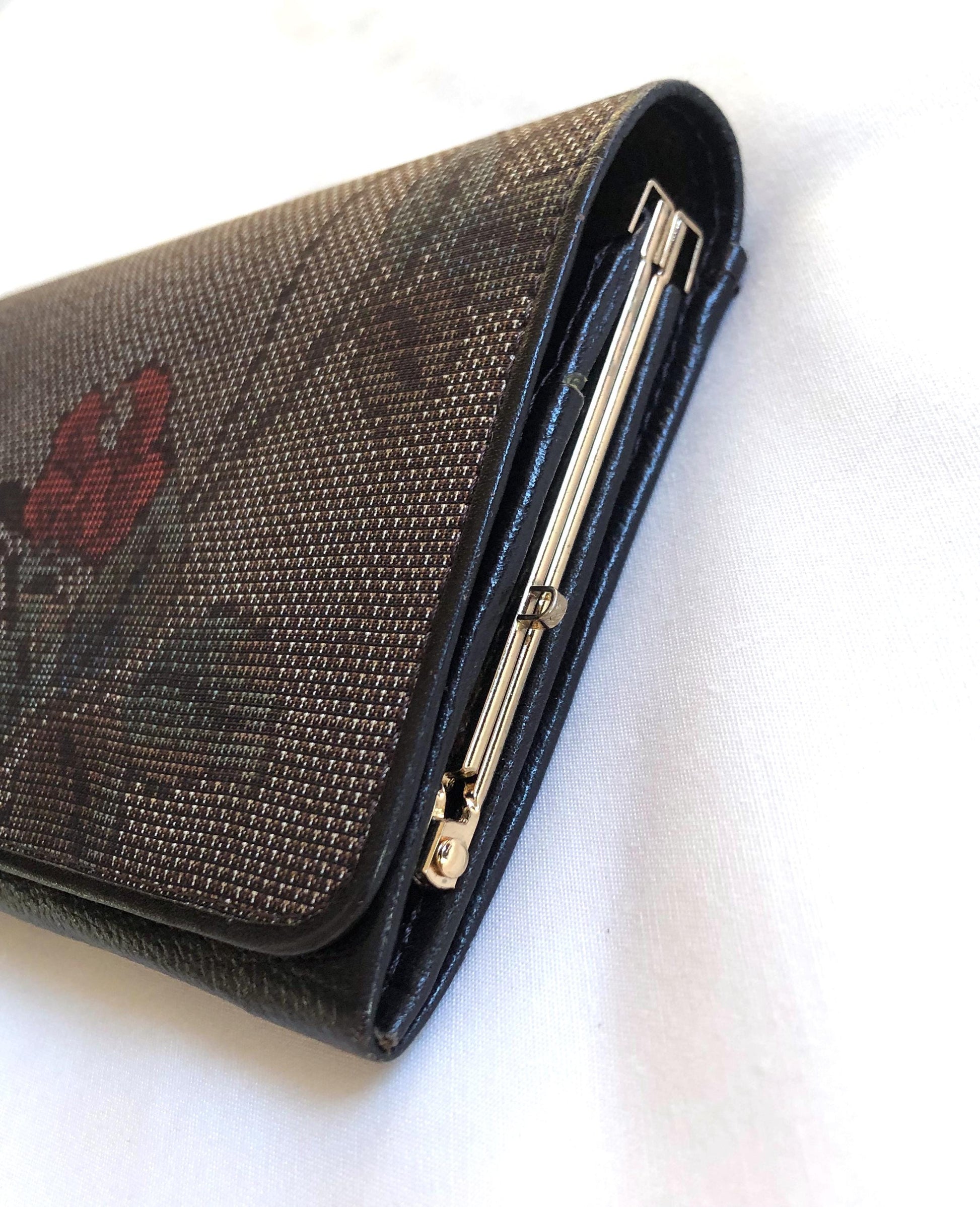Elegant Japanese wallet - silk taffeta Ooshima tsumugi