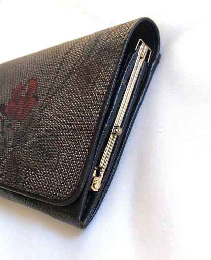 Elegant Japanese wallet - silk taffeta Ooshima tsumugi