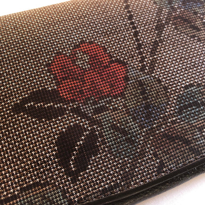 Elegant Japanese wallet - silk taffeta Ooshima tsumugi