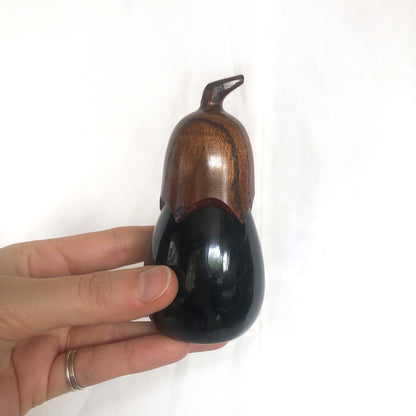 Japanese lacquer container - miniature eggplant