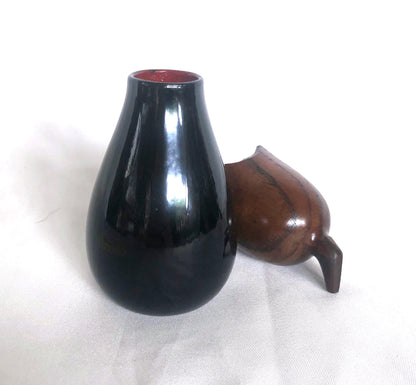 Japanese lacquer container - miniature eggplant