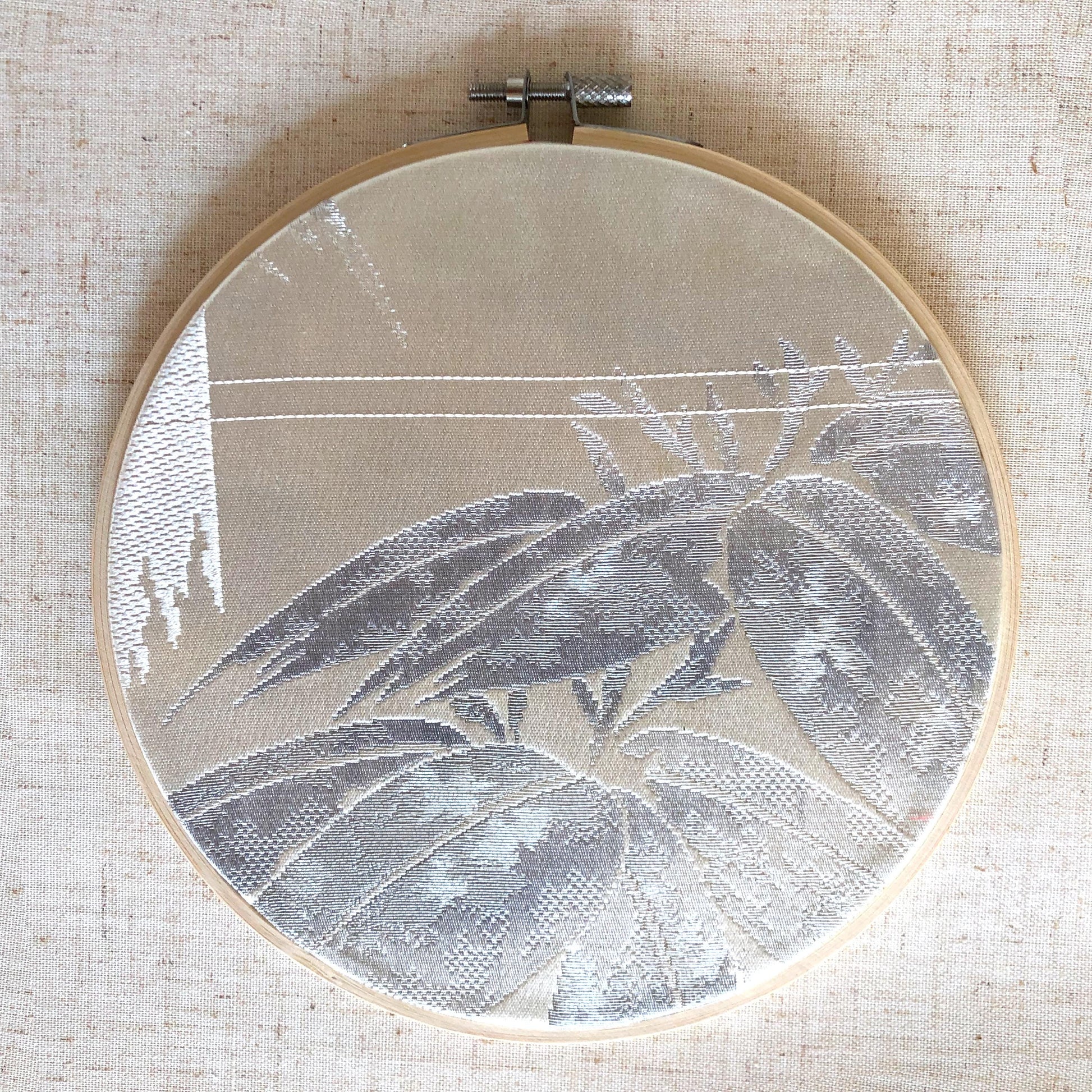 Vintage silk obi wall hanging - tondo 18cm (Series II)